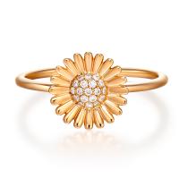 吉盟 玫瑰金镶嵌钻石戒指 雏菊·暖阳系列